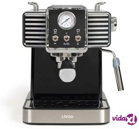 Livoo Macchina per Caffè Espresso con Montalatte 1,5 L 1350 W Nera