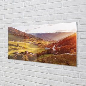 Rivestimento parete cucina Germania Edifici, valle, foresta 100x50 cm