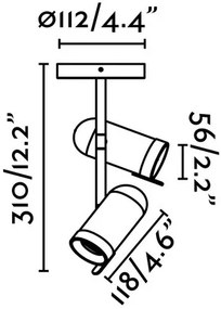Faro 43534 - Luce Spot ORLEANS 2xGU10/8W/230V argento/nero