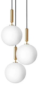 Miira 3 Lampadario Large Ottone/Bianco Opale - Nuura