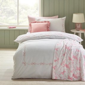 Set copripiumino e federa bianco per letto singolo 135x200 cm Bow Embroidery – Catherine Lansfield