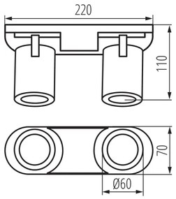 Kanlux 38961 - Faretto LAURIN 2xGU10/10W/230V ottone/nero