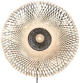 Applique da parete orientale in bambù 50 cm con spina - Rina