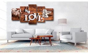 Quadro House of Love  Colore Grigio, Dimensioni e Misure 100x50