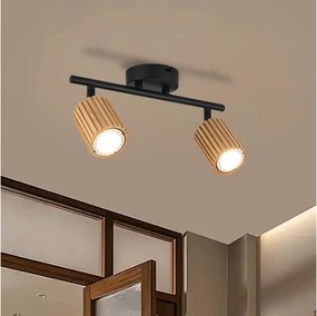 Brilagi - Faretto MODERN WOOD 2xGU10/8W/230V legno/nero