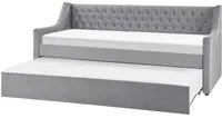 Letto singolo con letto estraibile 90 x 200 cm in Velluto grigio con Rete a Doghe