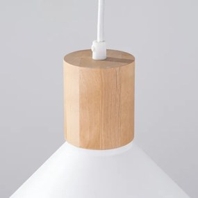 Sollux SL.1319 - Lampadario a sospensione con filo JAGA 1xE27/15W/230V diametro 30 cm bianco