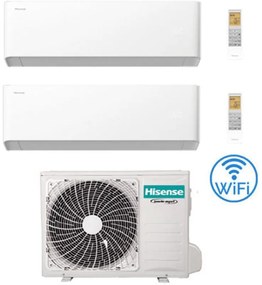 Climatizzatore Condizionatore Hisense Uni HB Wifi R32 Dual Split Inverter 9000 + 9000 BTU con U.E. 2AMW35U4RGC Classe A++/A+