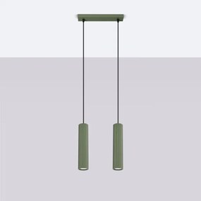 Sollux SL.1612 - Lampadario a sospensione con filo KARBON 2xGU10/10W/230V verde