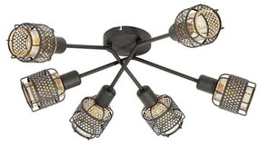 Lindby - Eudoria 6 Round Plafoniera Black/Gold Lindby