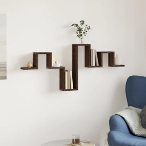 Mensola a muro rovere marrone 104,5x10x43 cm legno multistrato