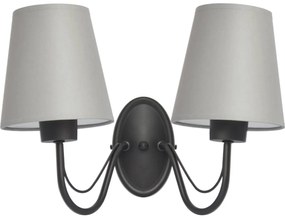 Lampada da parete MALBO 2xE27/15W/230V grigia/nera