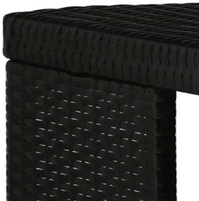 Set da bar da giardino 5 pz con cuscini in polyrattan nero