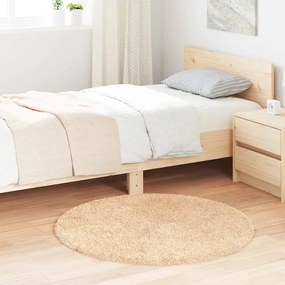 Tappeto Shaggy A Pelo Lungo Navarra Beige 100x100 Cm Poliestere /