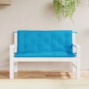 Cuscini Per Panca 2 Pz Azzurri 120x50x7cm İn Tessuto Oxford /