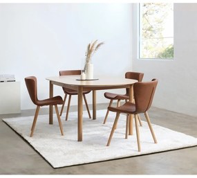 Sedie da pranzo in set marroni in metallo 2 pz Teslin – Unique Furniture