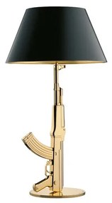 Flos Guns Table Gun Lampada da tavolo 92 cm a luce diretta in e Alluminio con finitura Oro lucido 18k e nero opaco