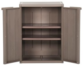 Armadio da giardino marrone 65x45x88 cm in rattan pp