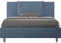 Letto alla Francese rivestito in Microfibra - APPIA Tipologia Letto: Con Rete, Colore: Blu, Dimensione Rete: 140x200