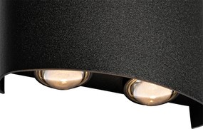 Lampada da parete per esterni nera con LED 4 luci IP54 - Silly