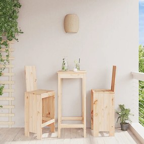 Sgabelli Da Bar 2 Pz 40x42x120 Cm İn Legno Massello Di Pino /