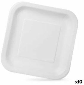 Set di piatti Algon Monouso Bianco Cartone 23 x 23 x 1,5 cm (10 Unità)