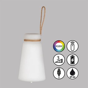 Lampada da tavolo LED bianco-marrone (altezza 20 cm) Bruno - Fischer &amp; Honsel