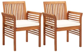 Set da pranzo da giardino 3 pz con cuscini massello di acacia