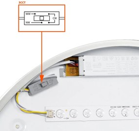 Plafoniera LED Rotonda 36W CCT Ø500mm Legno/Bianco