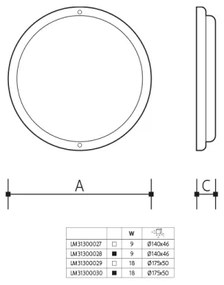 Lampada da parete per esterni LED/9W/230V IP54 nero