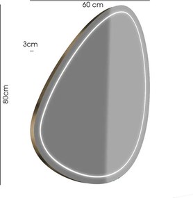 Specchio Lumiere con illuminazione 60x80 cm  bronzato
