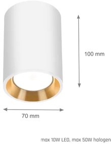 Faretto CHLOE 1xGU10/35W/230V rotondo bianco/oro