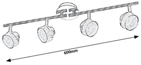 Rabalux 5639 - Luce Spot a LED da soffitto PADMA 4xLED/5W/230V