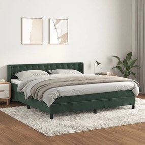 Giroletto A Molle Con Materasso Verde Scuro 160x200 Cm Velluto /