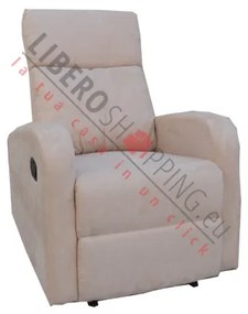 Poltrona relax manuale reclinabile FORTUNA con tessuto in microfibra BEIGE