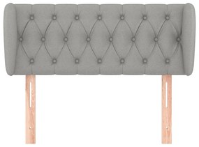 Testiera ad orecchio grigio chiaro 93x23x78/88 cm in tessuto