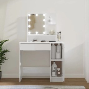 Toeletta Con Led Bianco Lucido 86,5x35x136 Cm /