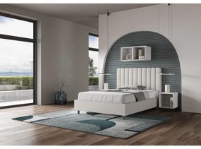 Letto senza rete imbottito 120x210 similpelle bianco Agueda