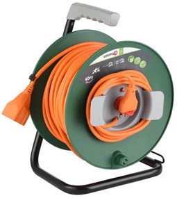 Avvolgicavo LEXMAN 40m cavo H05VV-F 3G1.5 mm² 1 prese, presa schuko spina 2P+T per giardinaggio