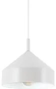 Sospensione Industrial-Minimal Yurta Metallo Bianco 1 Luce E27 D21