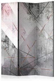Paravento Prospettiva Triangolare - texture astratta di cemento con figure