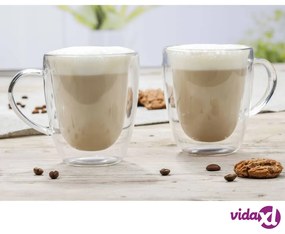 HI Set Bicceri per Cappuccino 2 pz 270 ml Trasparente