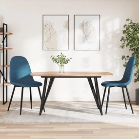 Sedie Da Pranzo 2 Pz Blu İn Velluto /
