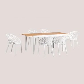 Set di Tavolo Rettangolare Allungabile in Alluminio (150-197x90 cm) - Sklum