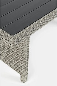 Set di mobili da giardino grigio in rattan artificiale per 6 persone Ariel – Bizzotto