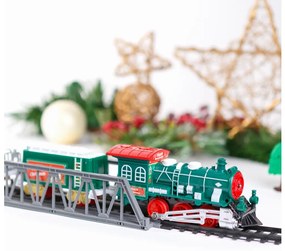 Trenino natalizio a LED, alimentazione 2xAA, bianco caldo