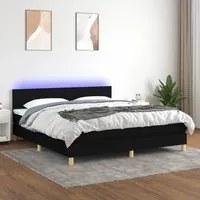 Letto a Molle con Materasso e LED Nero 180x200cm in Tessutocod mxl 74812