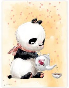 Quadretto del Panda con la teiera | Inspio