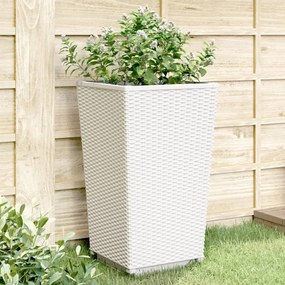 Fioriere Da Giardino 2 Pz Bianche 32,5x32,5x57 Cm İn Pp /