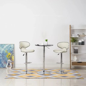 323647 Vidaxl Bar Stools 2 Pcs Cream Faux Leather /